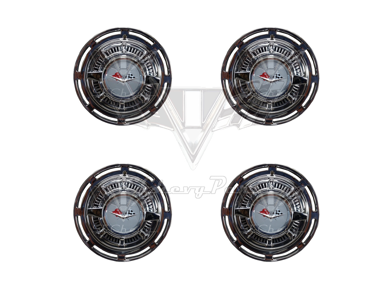 1959 Chevy Impala Full Hubcap SET RESTORED