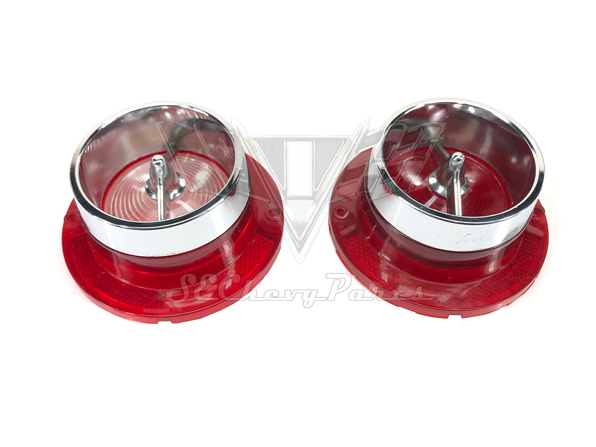 1963 Chevy Impala Taillight Lens and Bezels Set